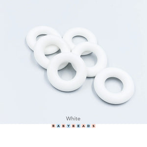 Silicone Ring Teether 40mm - White.