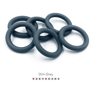 Silicone Ring Teether 70mm - Dim Grey.