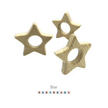 Load image into Gallery viewer, Wooden Teethers - Star.
