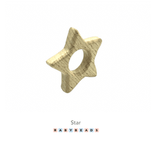 Load image into Gallery viewer, Wooden Teethers - Star.
