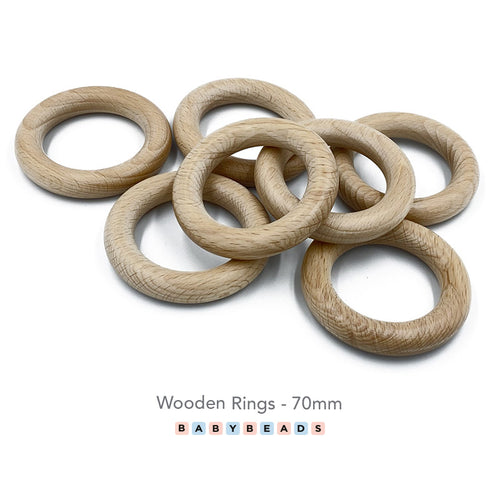 Wooden Ring Teethers 70mm - BabybeadsSA