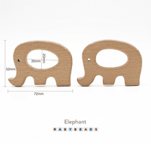 Load image into Gallery viewer, Wooden Teethers - Elephant.
